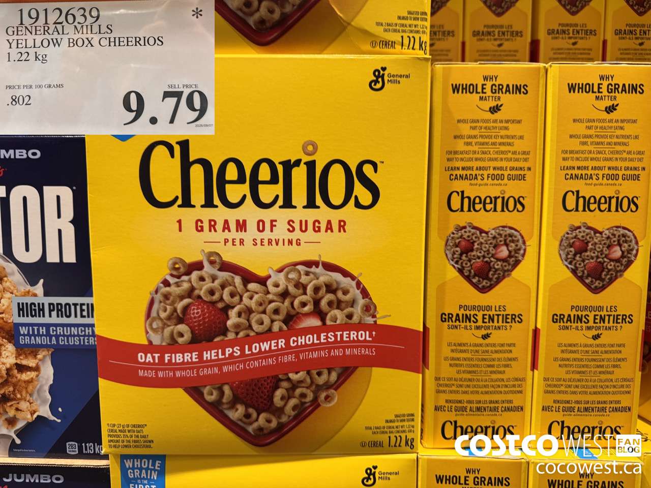 1912639 GENERAL MILLS YELLOW BOX CHEERIOS 1.22KG $9.79