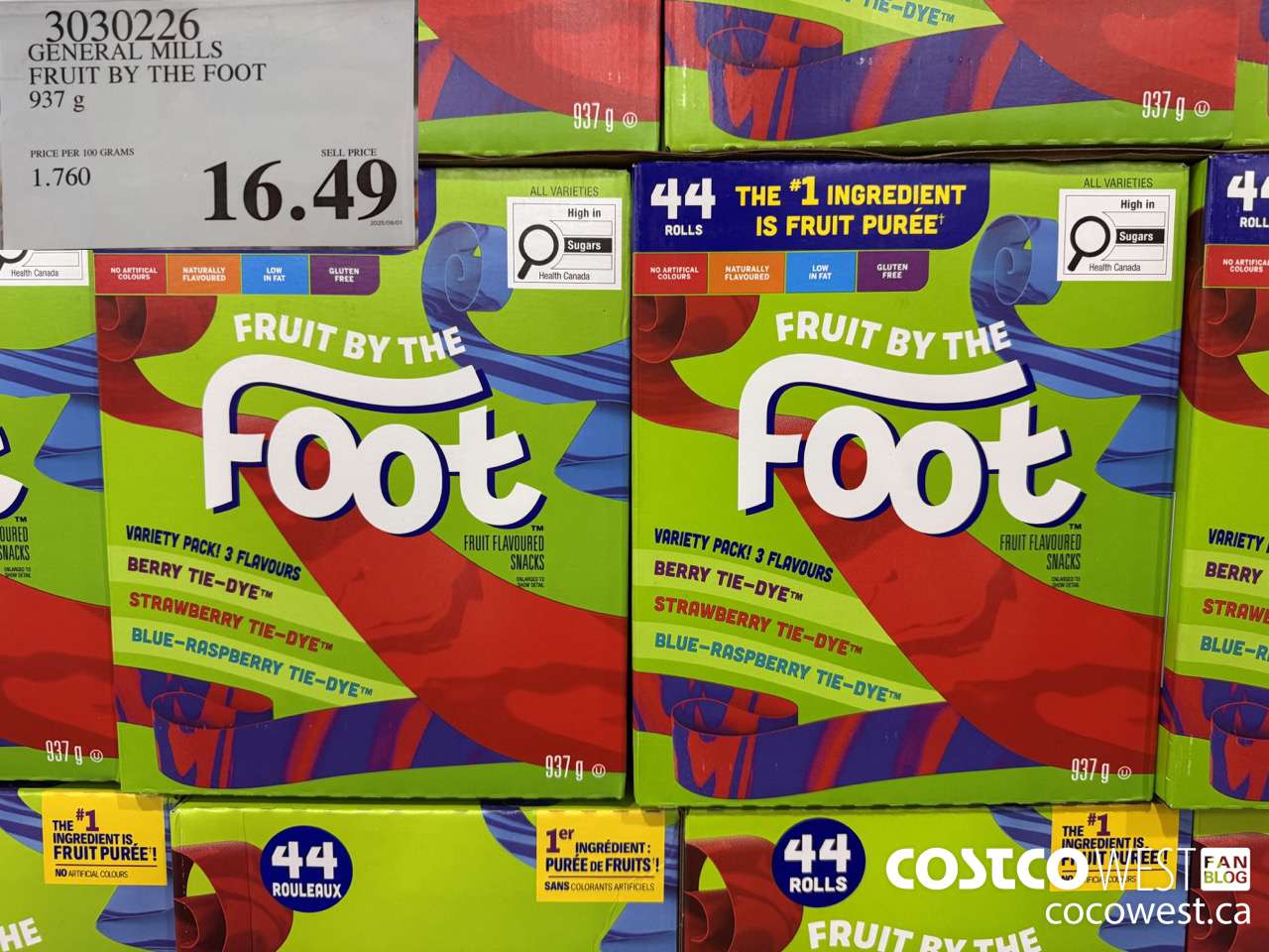 3030226 GENERAL MILLS FRUIT BY THE FOOT 44 ct $16.49