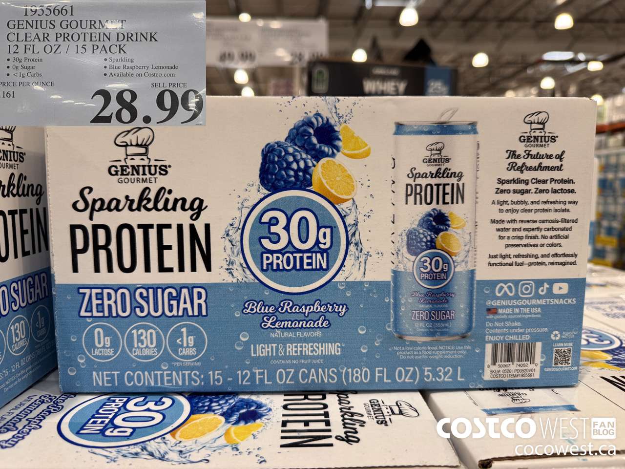 1955661 GENIUS GOURMET CLEAR PROTEIN DRINK 12 FL OZ/15 PACK $28.99