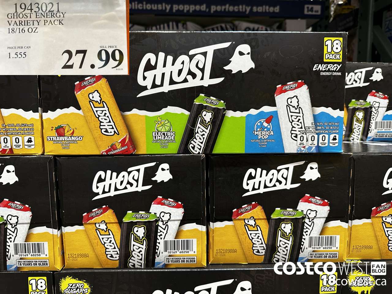 1943021 GHOST ENERGY VARIETY PACK 18/16 OZ $27.99