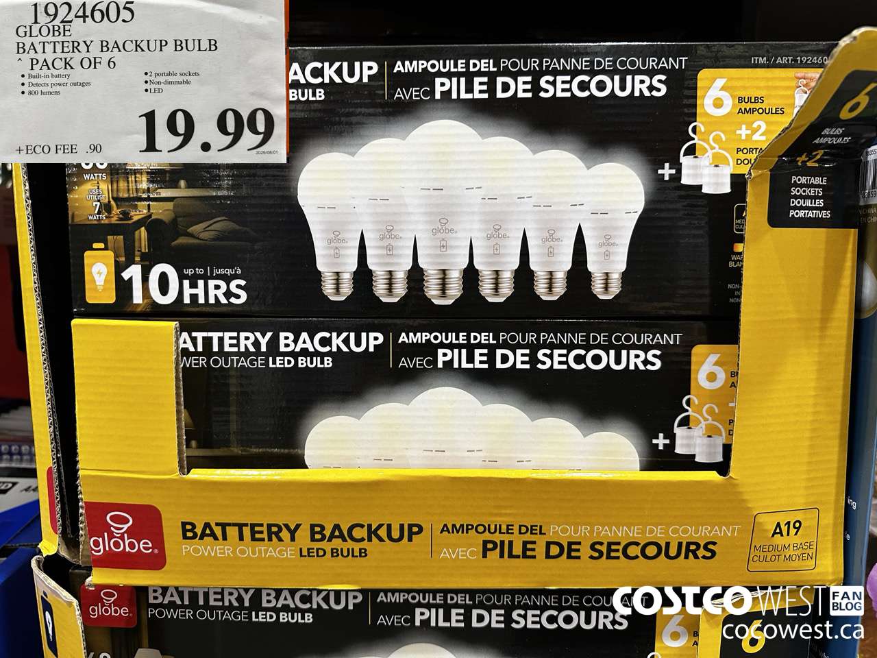 1924605 GLOBE BATTERY BACKUP BULB PACK OF 6 $19.99
