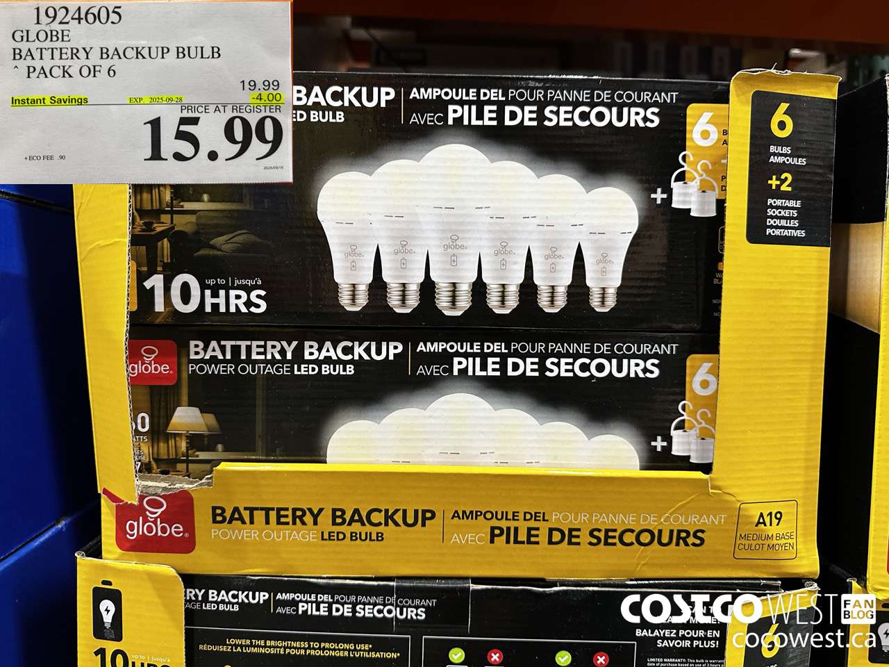 1924605 GLOBE BATTERY BACKUP BULB PACK OF 6 ($4.00 INSTANT SAVINGS EXPIRES ON 2025-09-28) $15.99