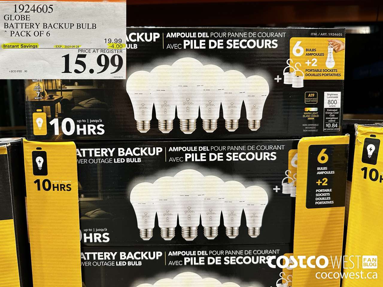 1924605 GLOBE BATTERY BACKUP BULB PACK OF 6 ($4.00 INSTANT SAVINGS EXPIRES ON 2025-09-28) $15.99