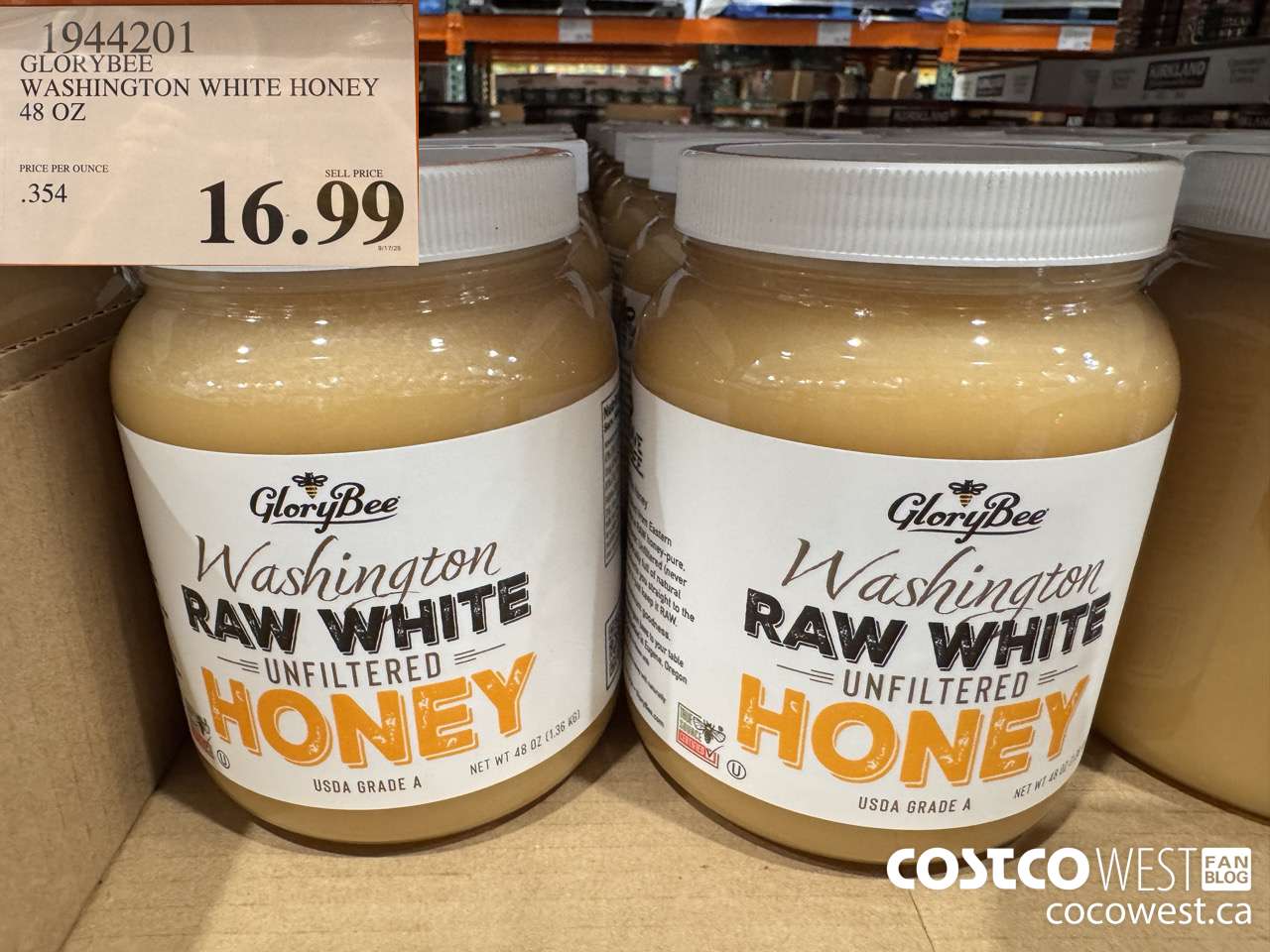 1944201 GLORYBEE WASHINGTON WHITE HONEY 48 OZ $16.99