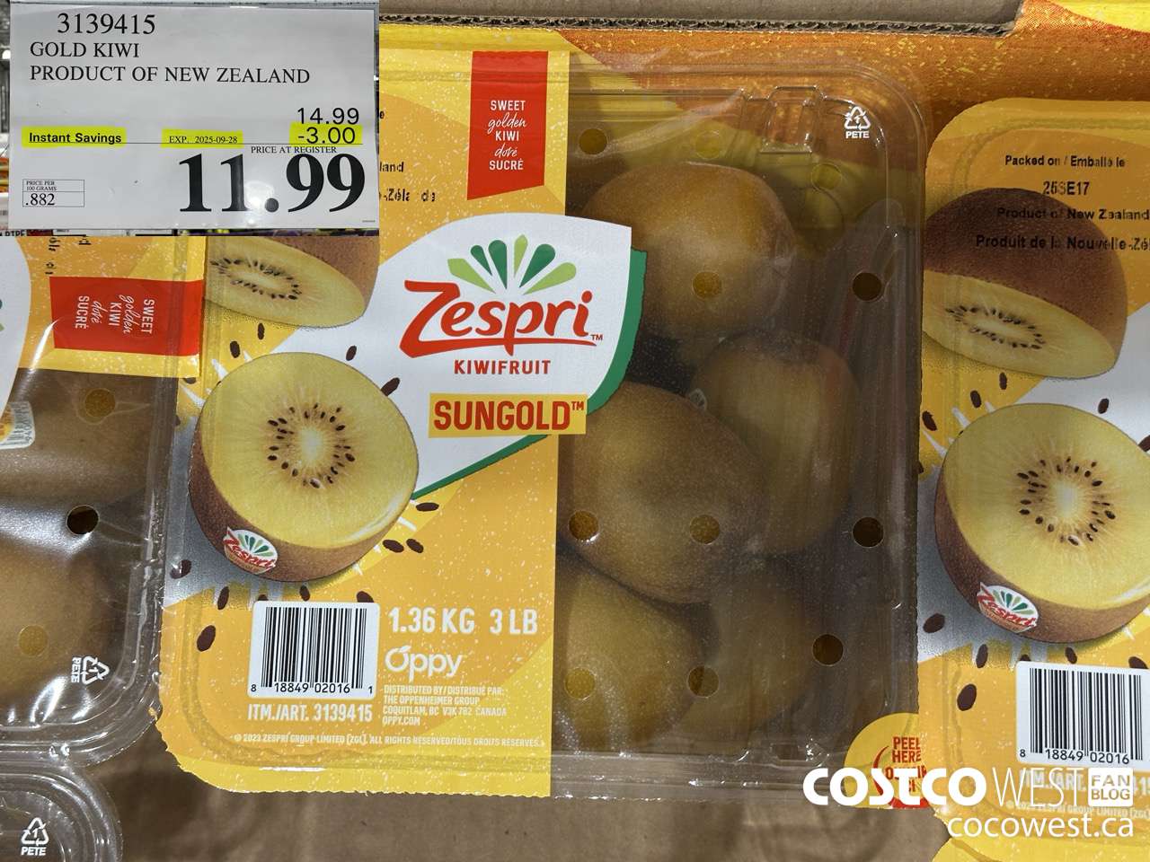 3139415 GOLD KIWI FRUIT PRODUCT OF NEW ZEALAND ($3.00 INSTANT SAVINGS EXPIRES ON 2025-09-28) $11.99