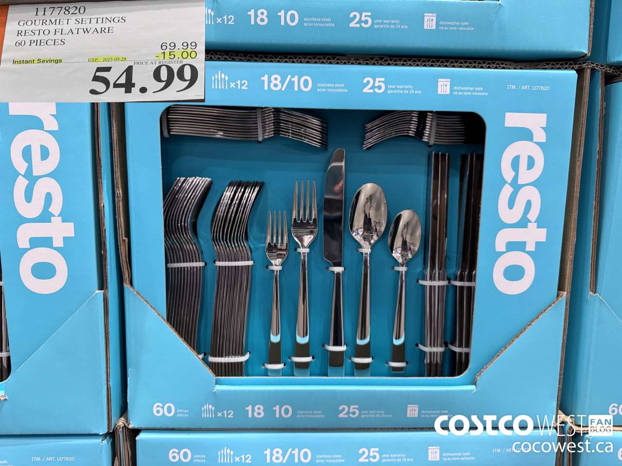 1177820 GOURMET SETTINGS RESTO FLATWARE 60 PIECES ($15.00 INSTANT SAVINGS EXPIRES ON 2025-09-28) $54.99