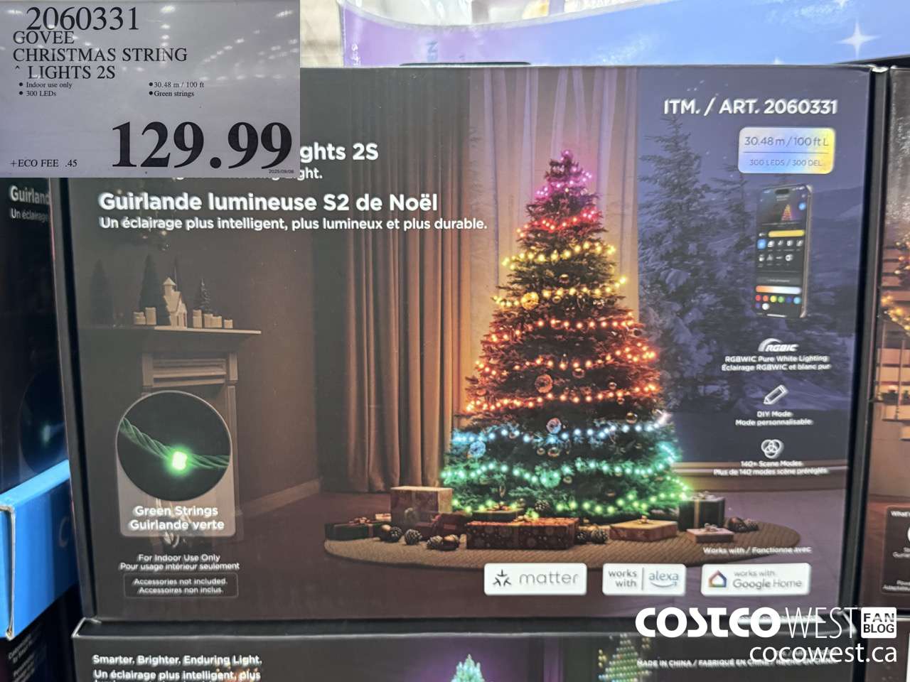 2060331 GOVEE CHRISTMAS STRING LIGHTS 2S $129.99