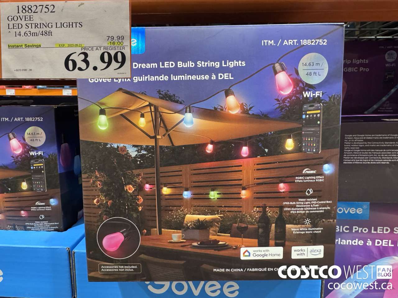 1882752 GOVEE LED STRING LIGHTS 14.63M/48FT ($16.00 INSTANT SAVINGS EXPIRES ON 2025-09-21) $63.99