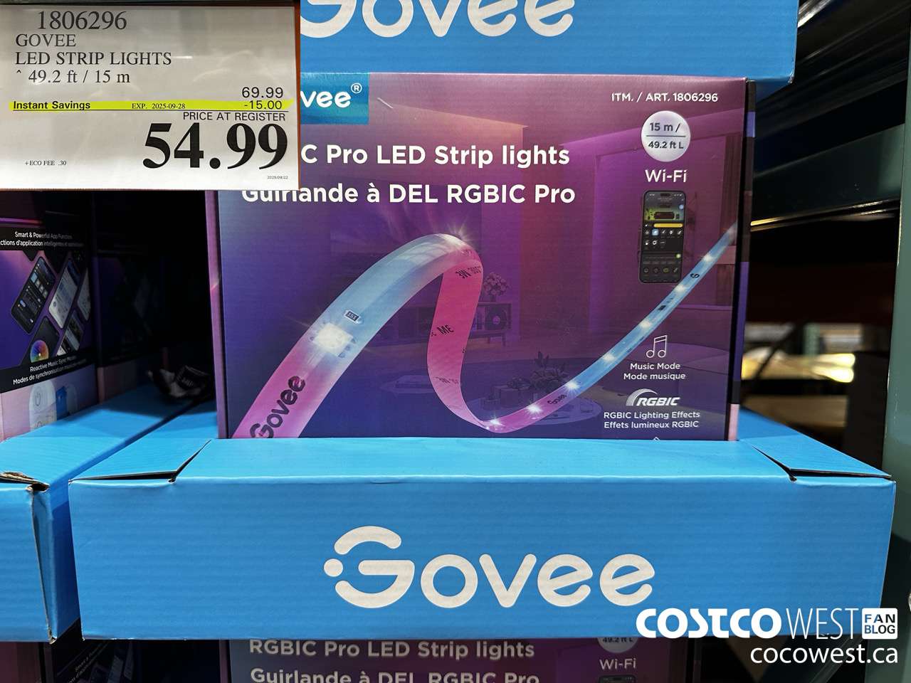 1806296 GOVEE LED STRIP LIGHTS 49.2FT/15M ($15.00 INSTANT SAVINGS EXPIRES ON 2025-09-28) $54.99