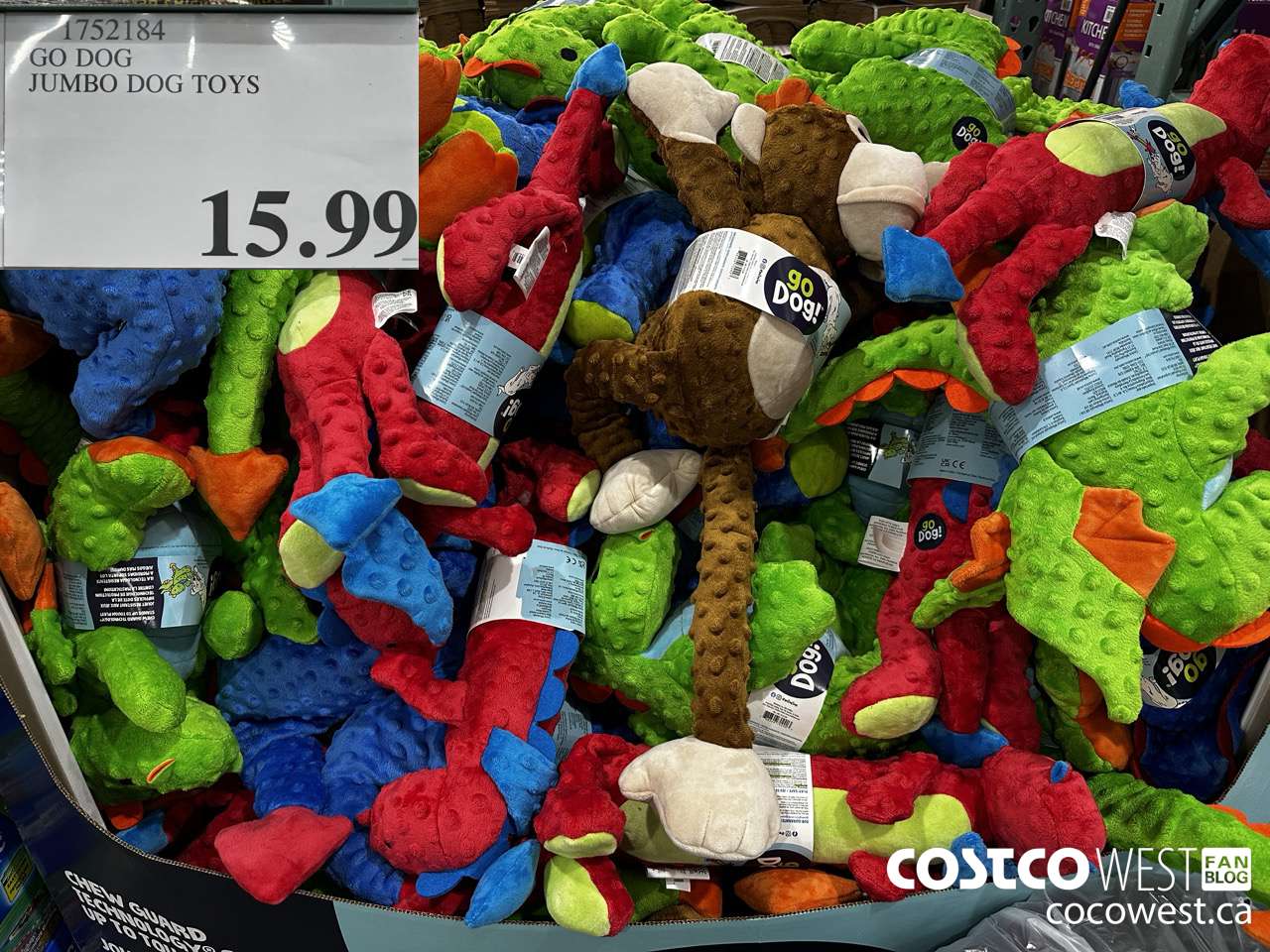 1752184 GO DOG JUMBO DOG TOYS $15.99