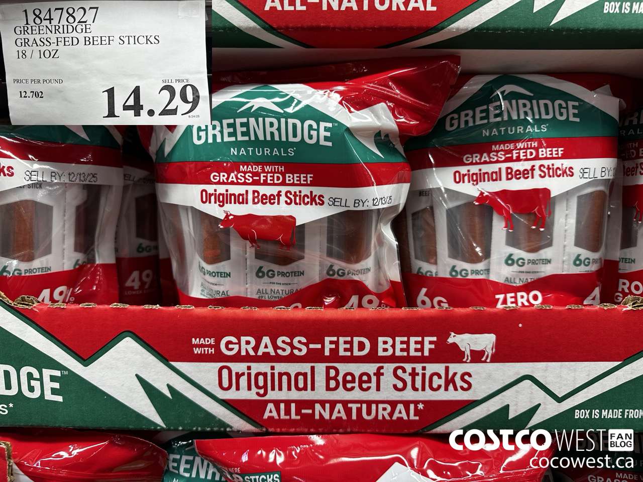 1847827 GRASSRIDGE GRASS-FED BEEF STICKS 18/10 OZ $14.29