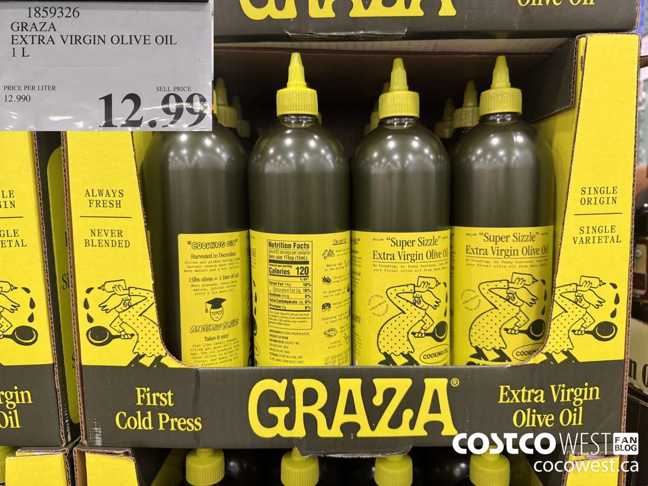 1859326 GRAZA EXTRA VIRGIN OLIVE OIL 1L $12.99