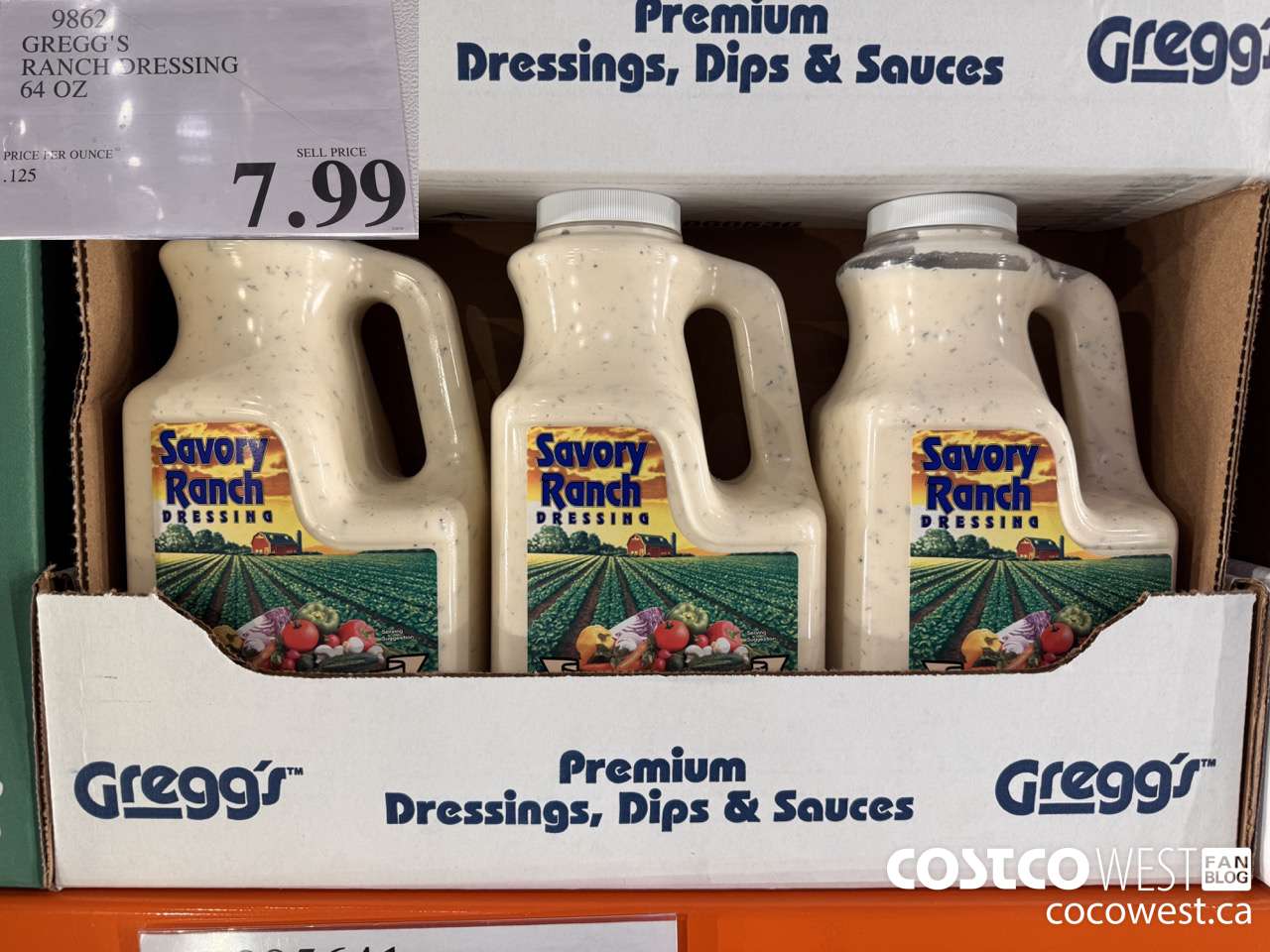 9862 GREGG'S RANCH DRESSING 64 OZ  $7.99