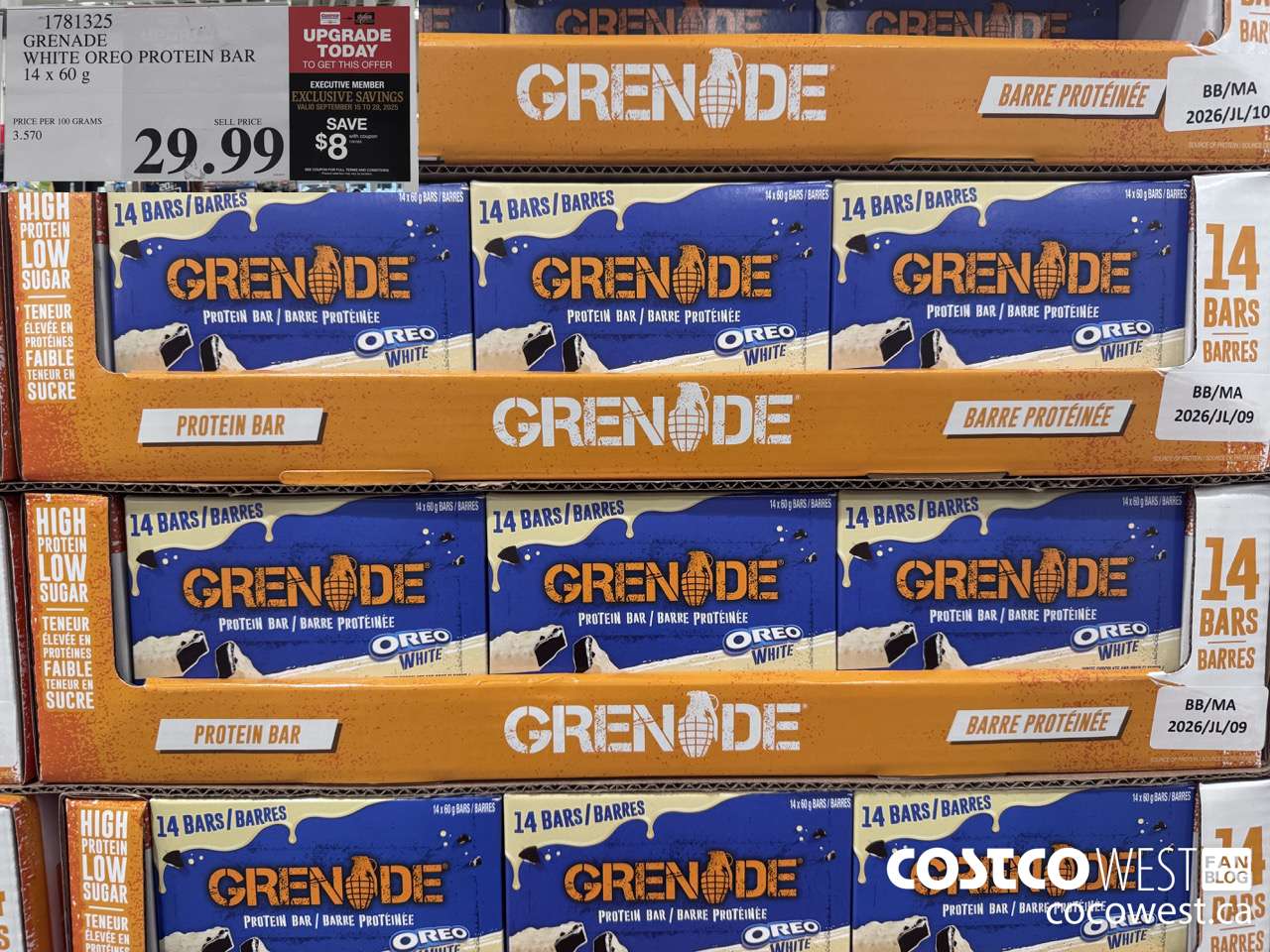 1781325 GRENADE WHITE OREO PROTEIN BAR 14 X 60G ($8.00 INSTANT SAVINGS EXPIRES ON 2025-09-28) $21.99