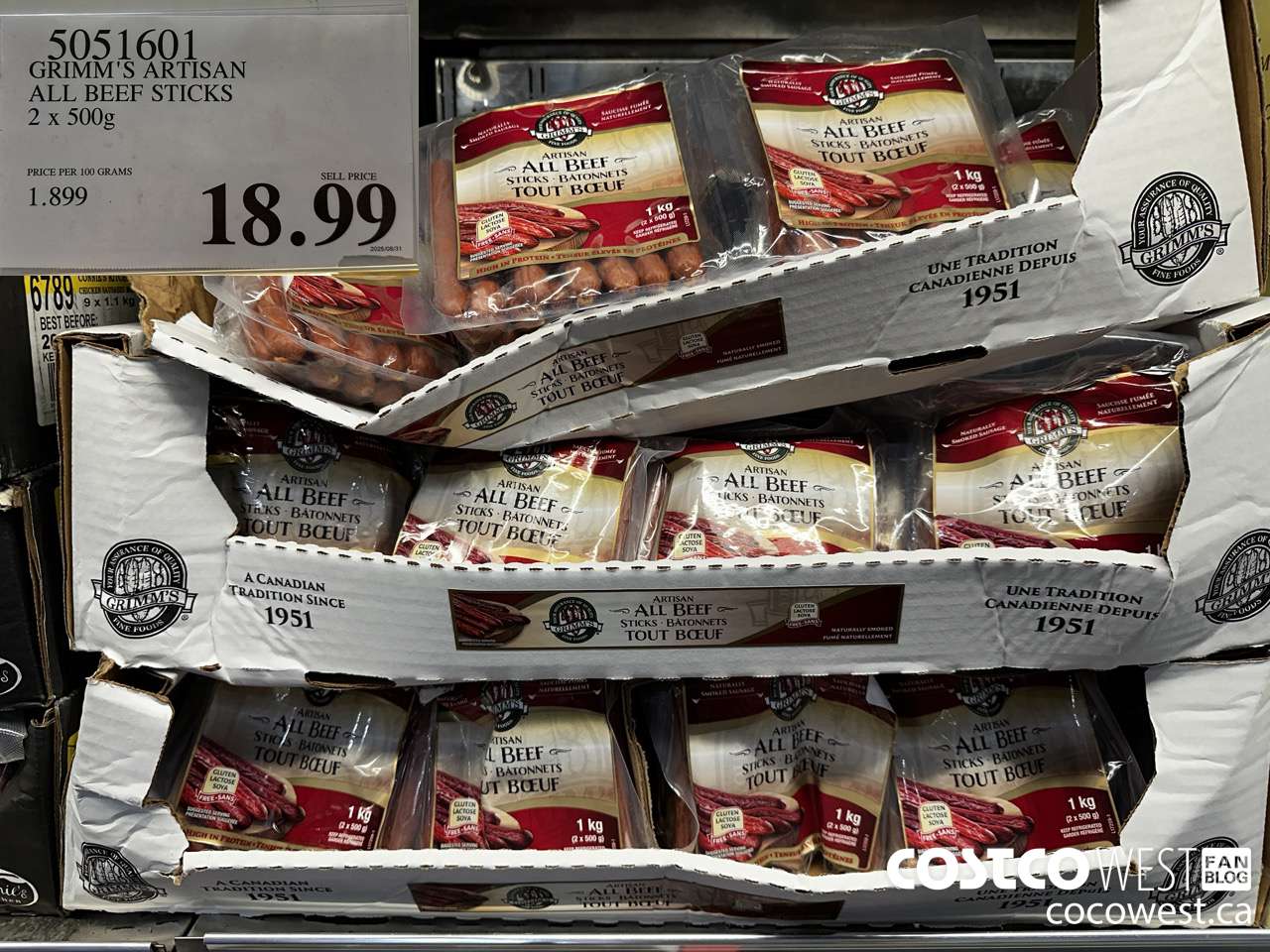 5051601 GRIMM'S ARTISAN ALL BEEF STICKS 2 x 500g $18.99