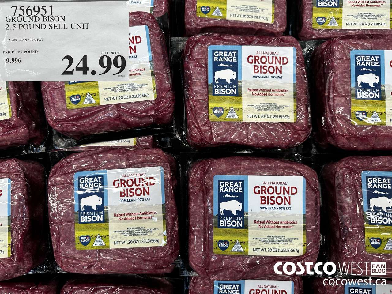 756951 GROUND BISON 2.5 POUND SELL UNIT $24.99