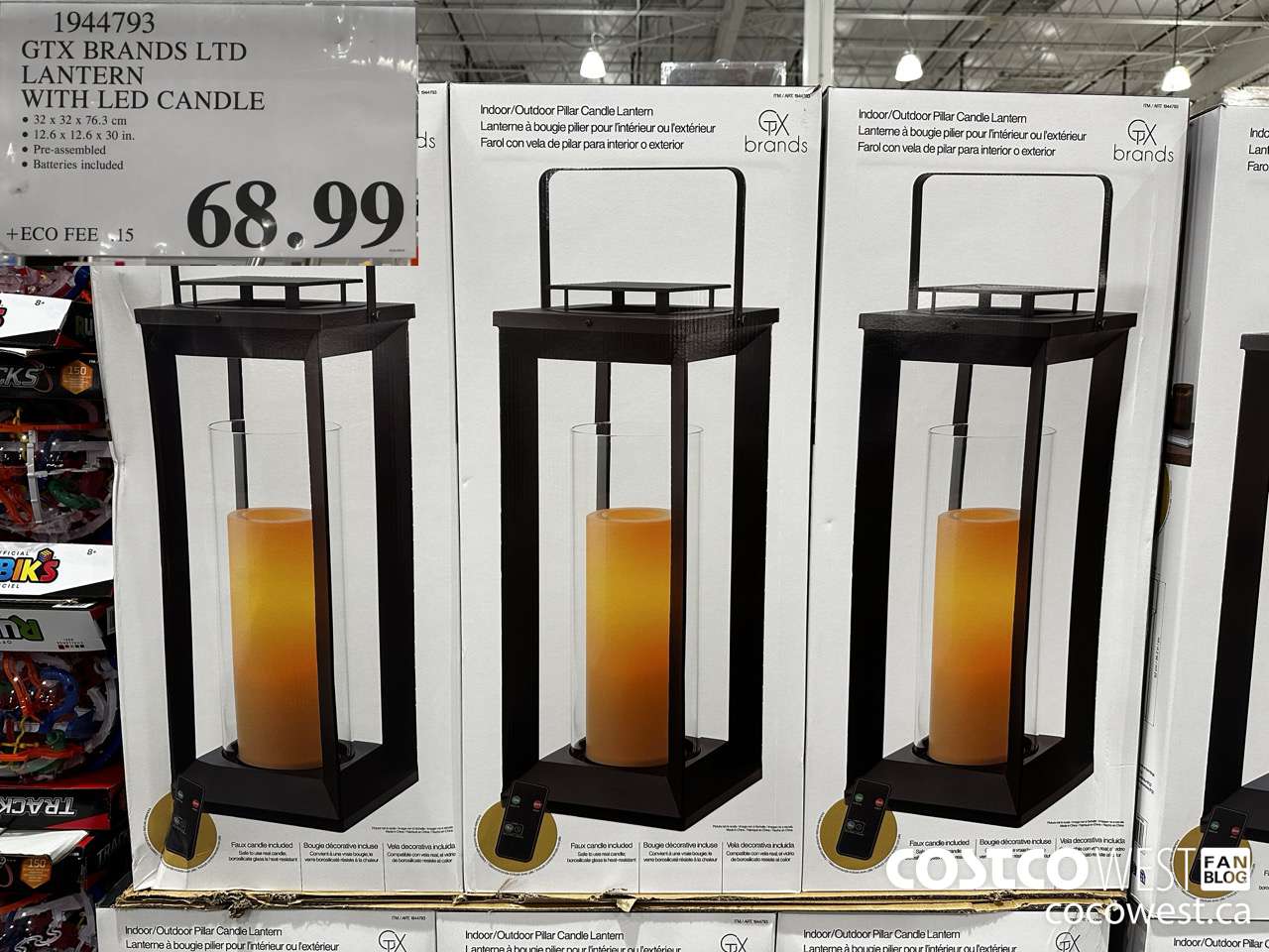 1944793 GTX BRANDS LTD LANTERN WITH LED CANDLE $68.99