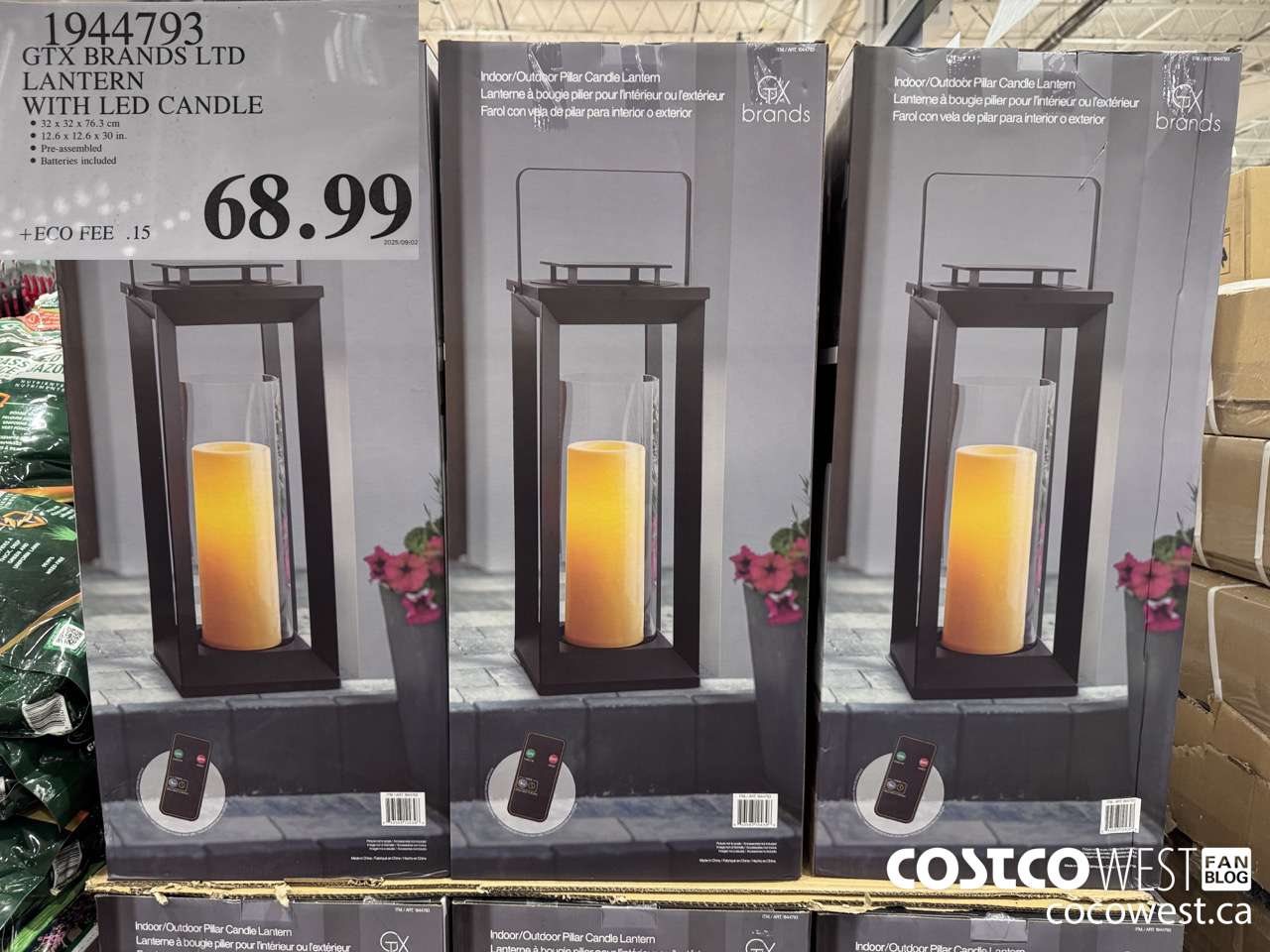 1944793 GTX BRANDS LTD LANTERN WITH LED CANDLE $68.99