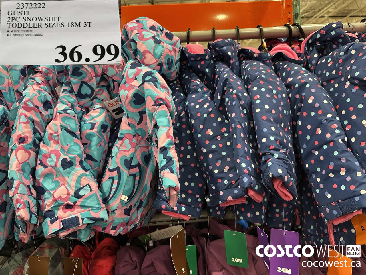 2372222 GUSTI 2PC SNOWSUIT TODDLER SIZES 18M-3T $36.99