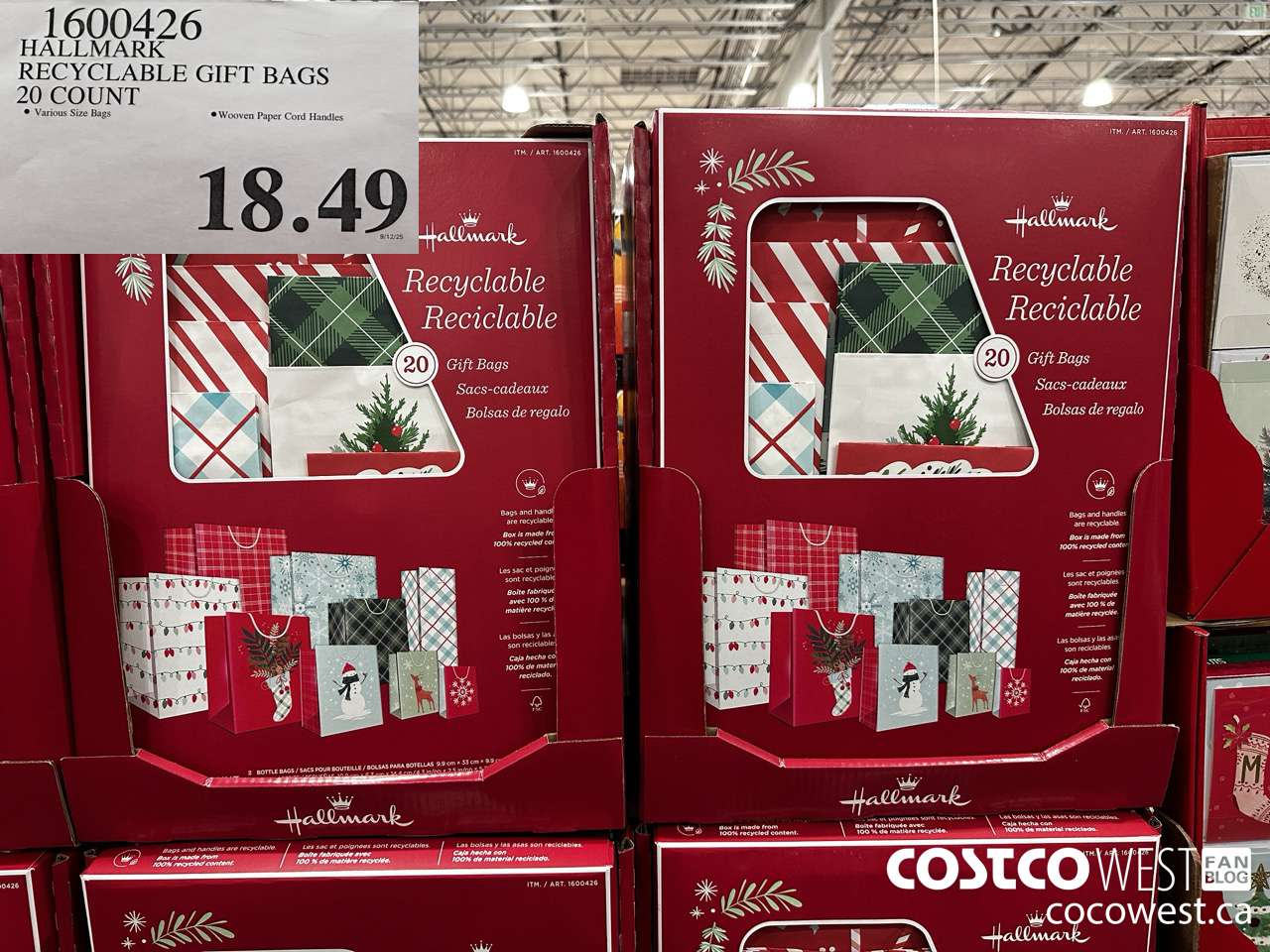 1600426 HALLMARK RECYCLABLE GIFT BAGS 20 COUNT $18.49