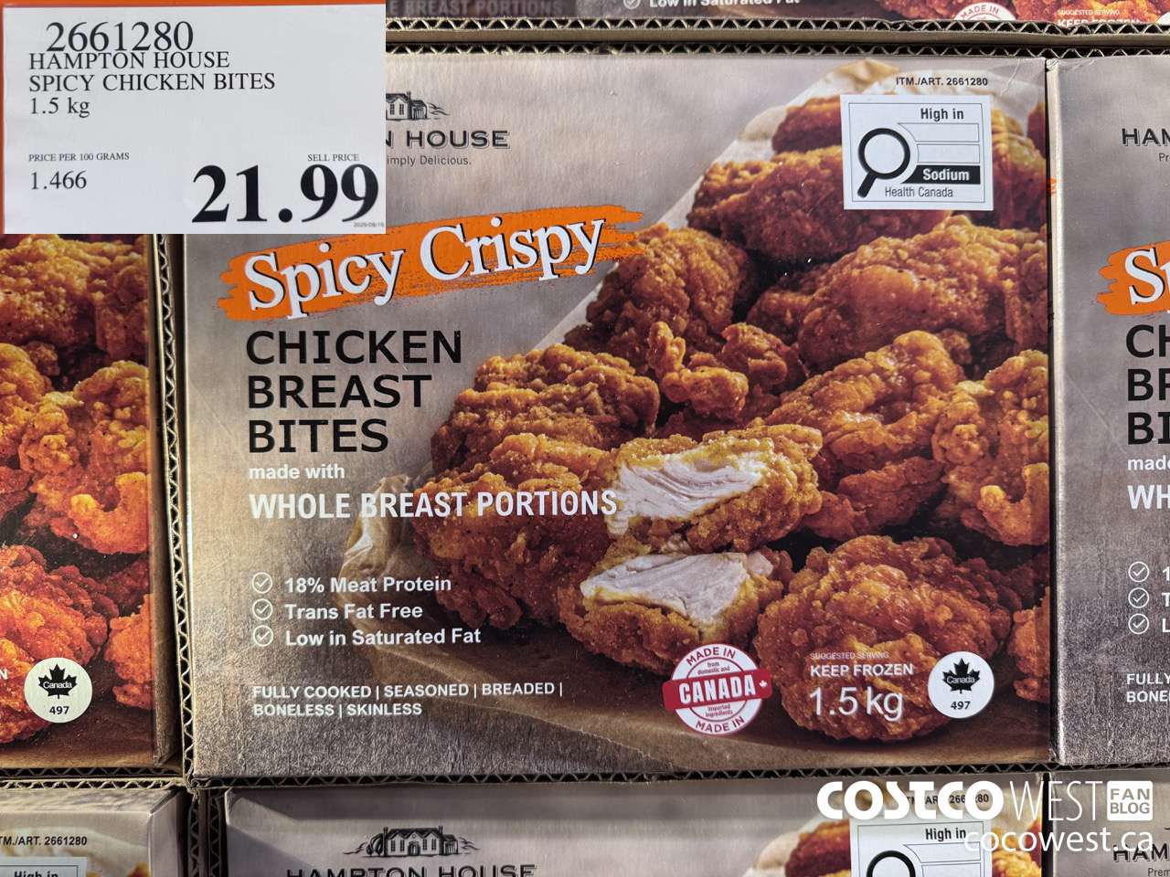 2661280 HAMPTON HOUSE SPICY CHICKEN BITES 1.5KG $21.99