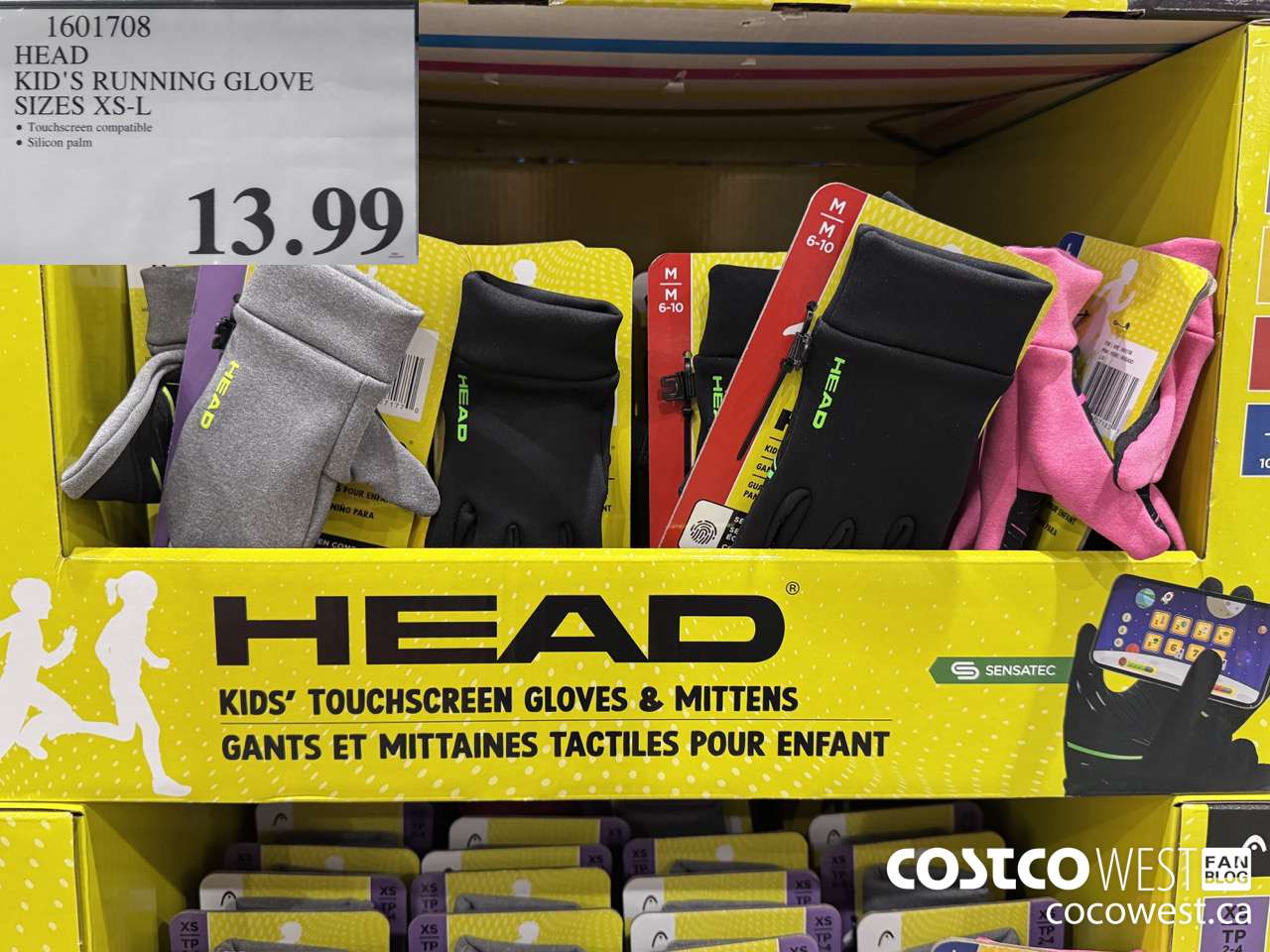 1601708 HEAD KID'S RUNNING GLOVE XS-L $13.99