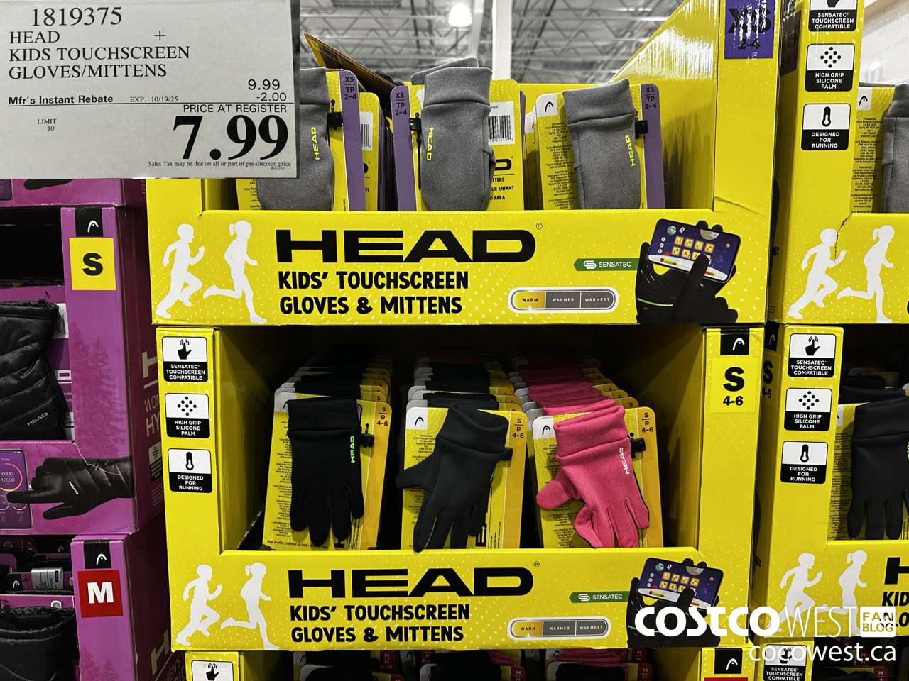 1819375 HEAD KIDS TOUCHSCREEN GLOVES/MITTENS ($2.00 INSTANT SAVINGS EXPIRES ON 2025-10-19) $7.99