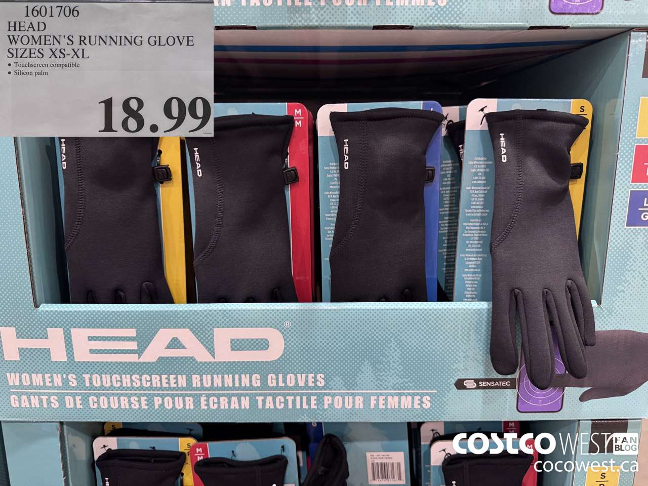 1601706 HEAD LADIES TOUCHSCREEN RUNNING GLOVE SIZES XS-XL $18.99
