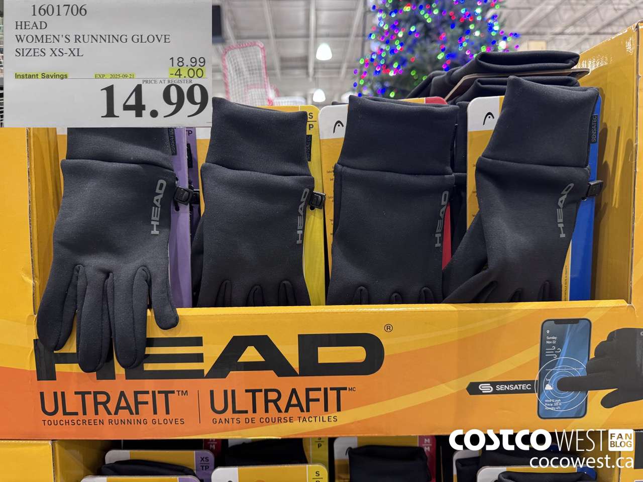 1601706 HEAD LADIES TOUCHSCREEN RUNNING GLOVE SIZES XS-XL ($4.00 INSTANT SAVINGS EXPIRES ON 2025-09-21) $14.99