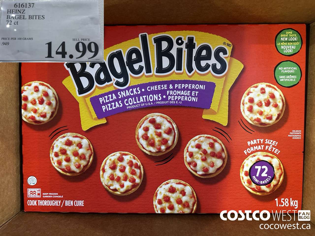 616137 HEINZ BAGEL BITES 1.58 KG $14.99