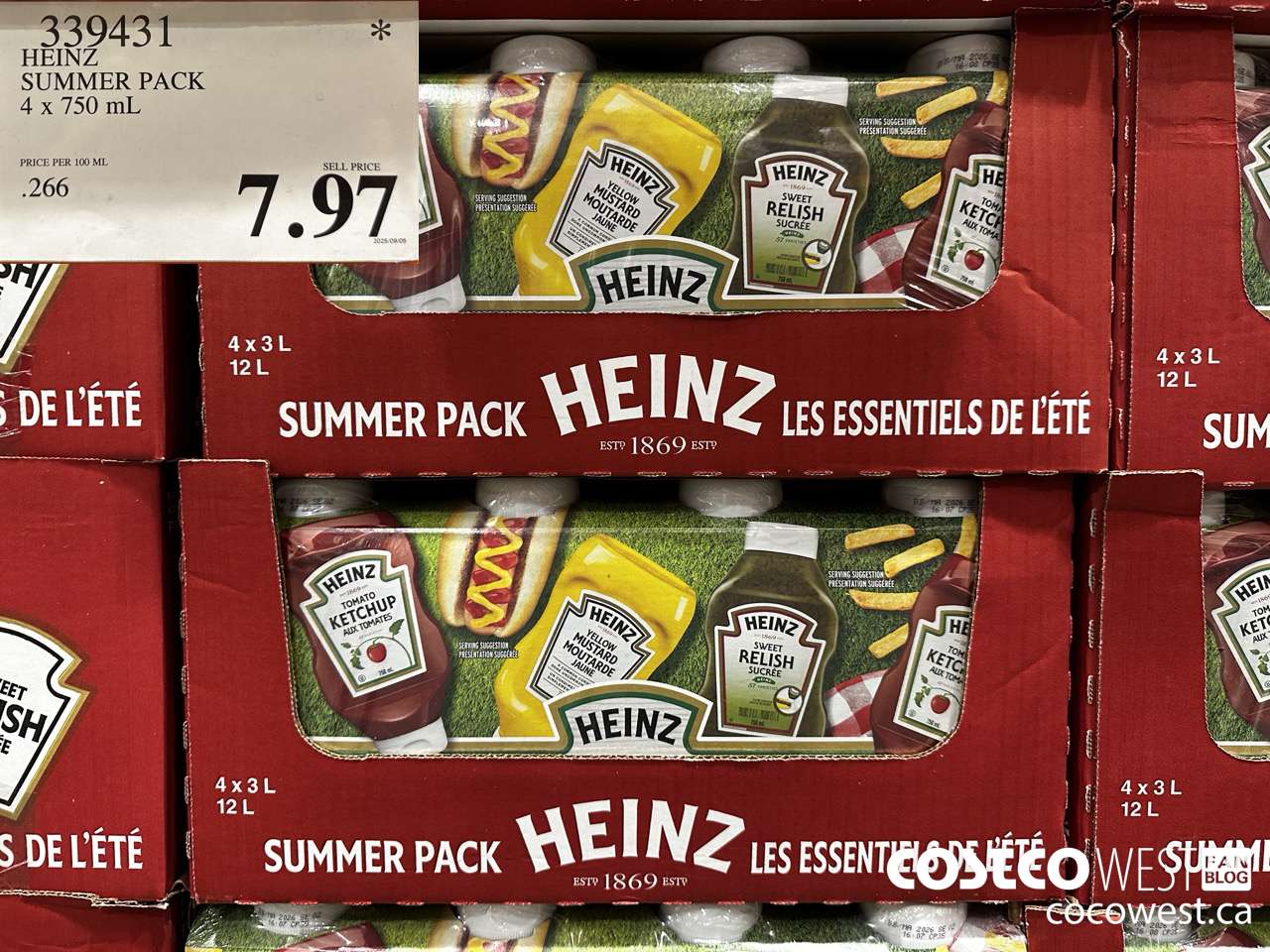 339431 HEINZ SUMMER PACK 4 X 750 ML $7.97