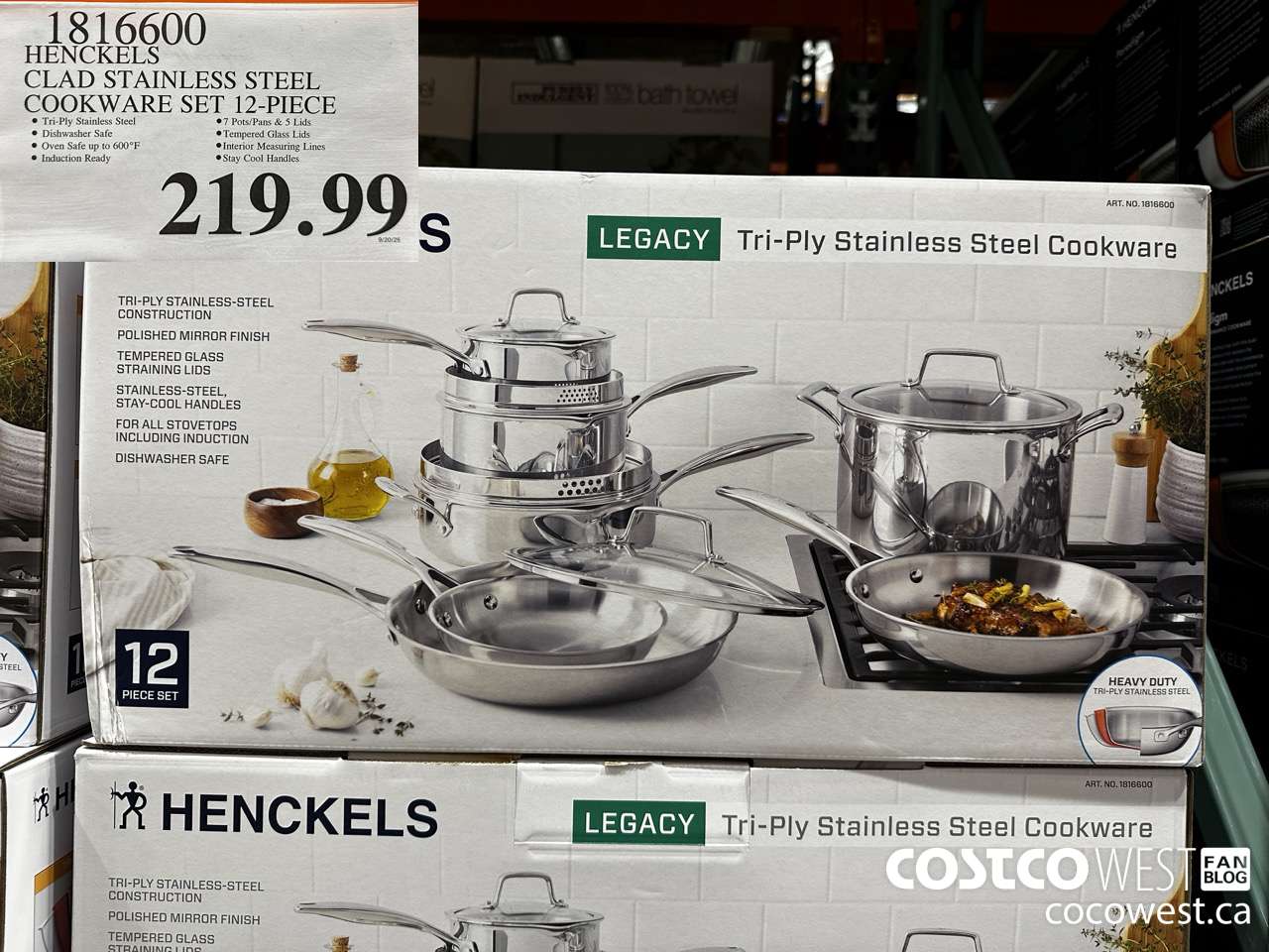1816600 HENCKELS CLAD STAINLESS STEEL COOKWARE SET 12-PIECE $219.99
