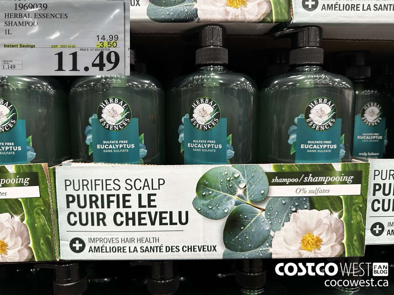 1969039 HERBAL ESSENCES SHAMPOO 1L ($3.50 INSTANT SAVINGS EXPIRES ON 2025-10-26) $11.49