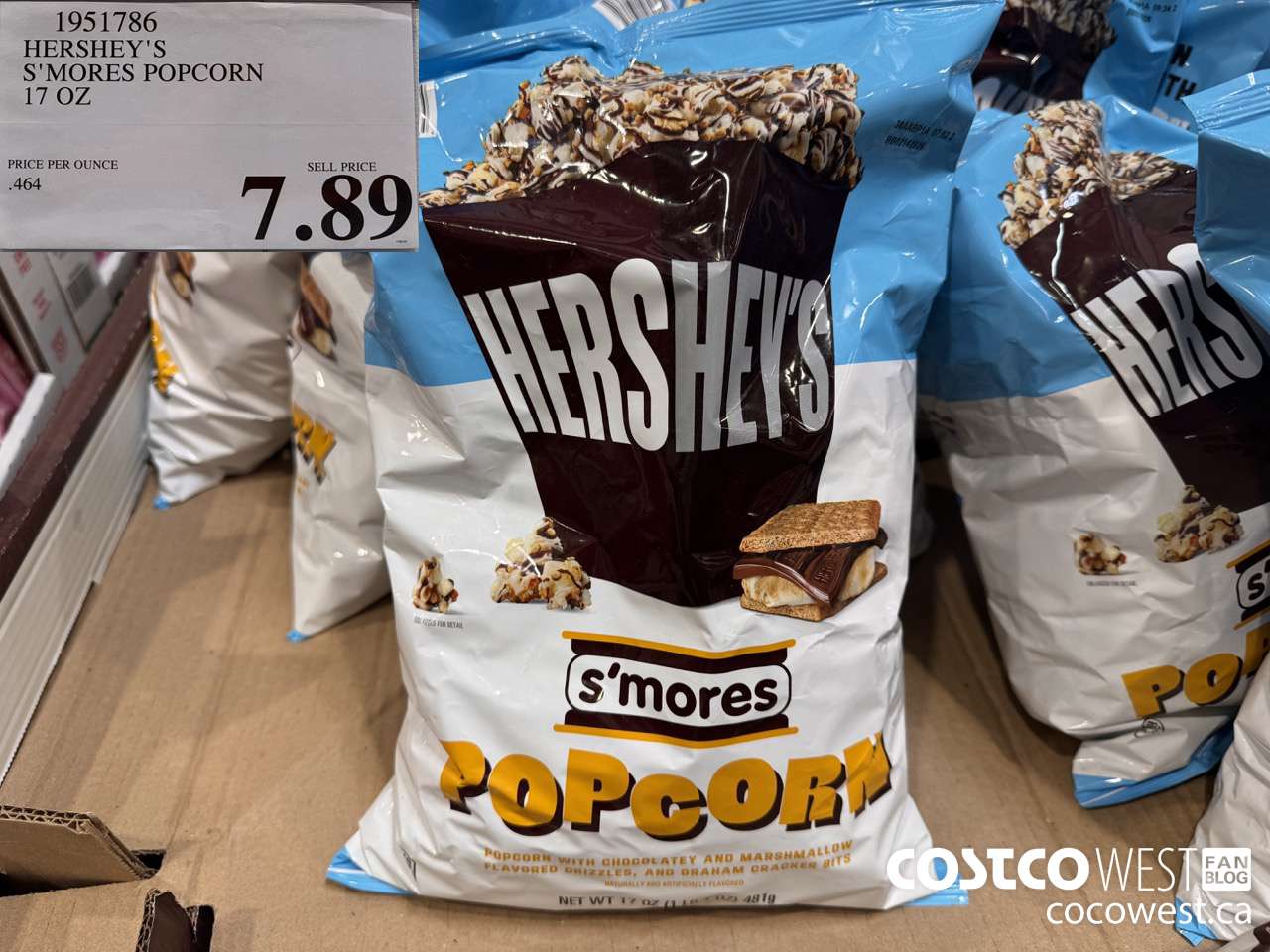 1951786 HERSHEY'S S'MORES POPORN 17 OZ $7.89