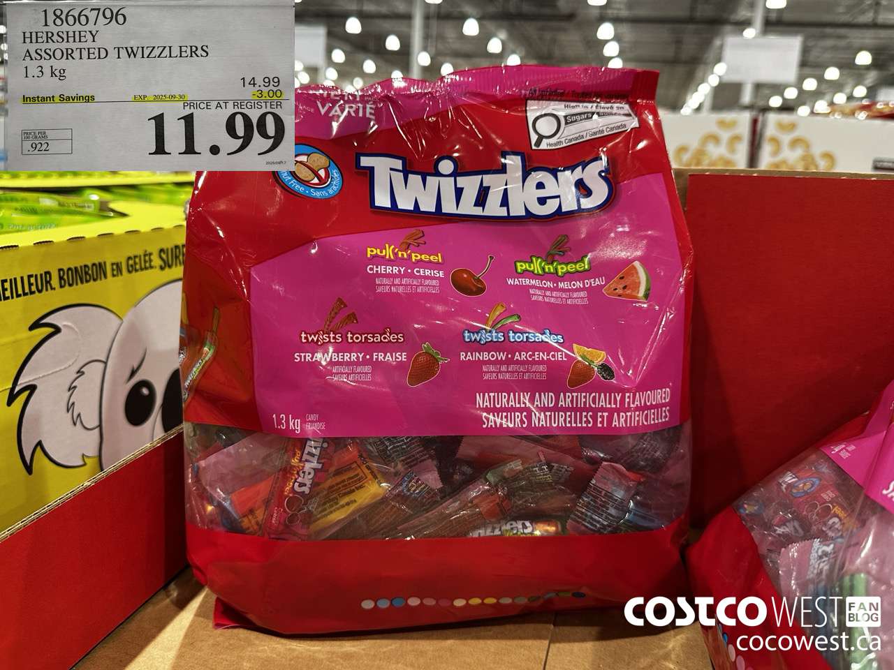 1866796 HERSHEY ASSORTED TWIZZLERS 1.3KG ($3.00 INSTANT SAVINGS EXPIRES ON 2025-09-30) $11.99