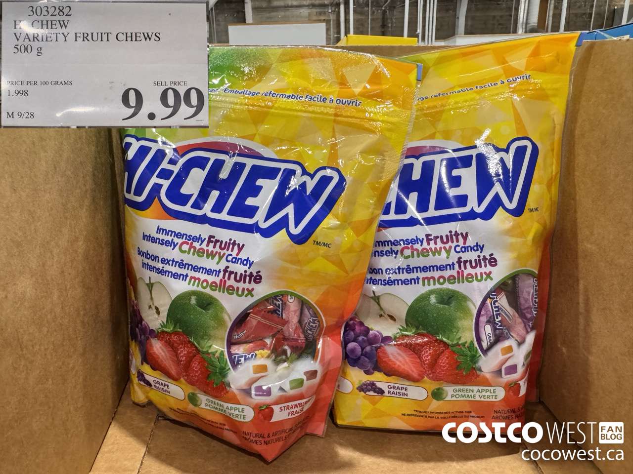 303282 HI-CHEW VARIETY FRUIT CHEWS 500 g $9.99