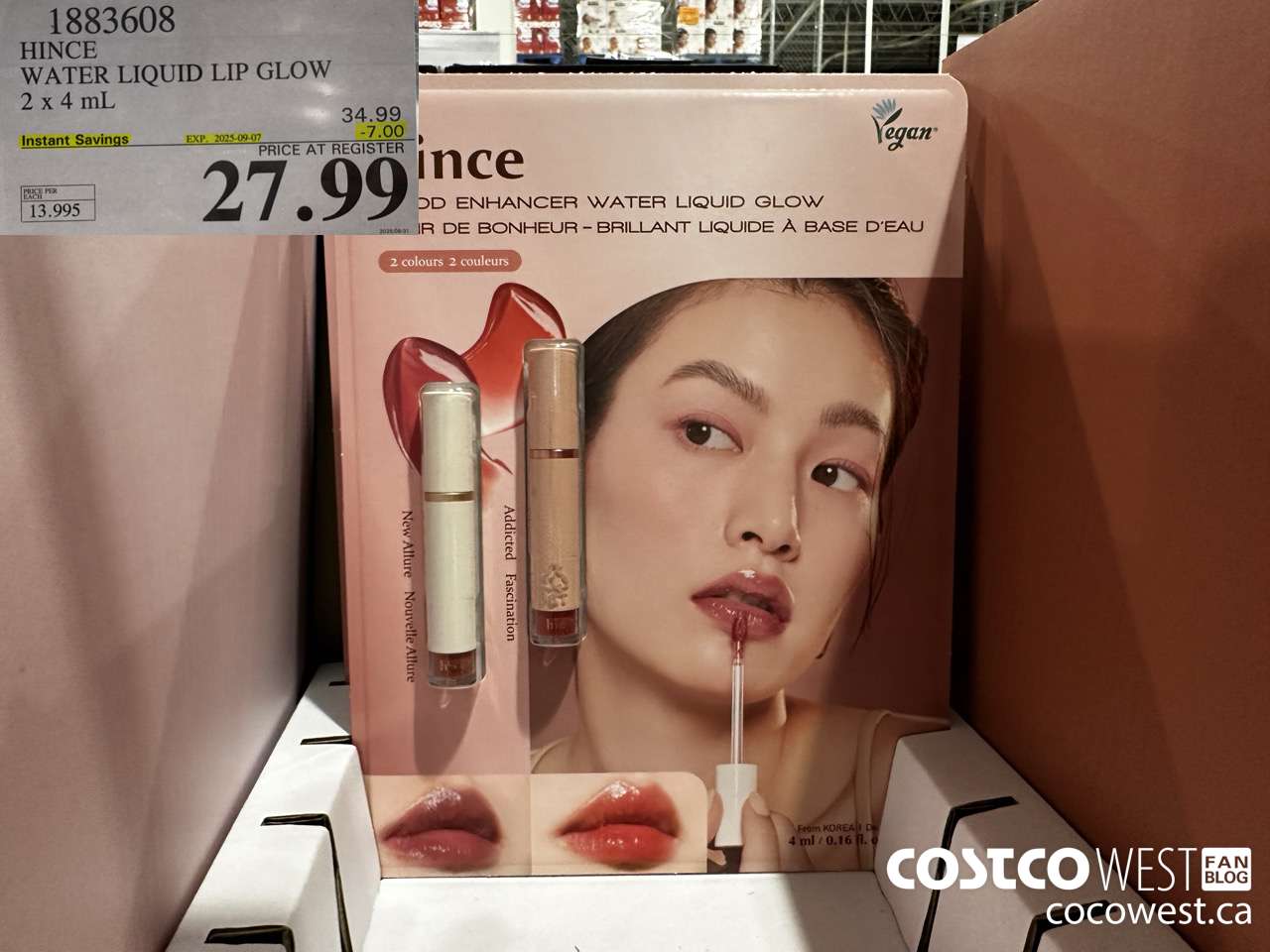 1883608 HINCE WATER LIQUID LIP GLOW 2 X 4ML ($7.00 INSTANT SAVINGS EXPIRES ON 2025-09-07) $27.99