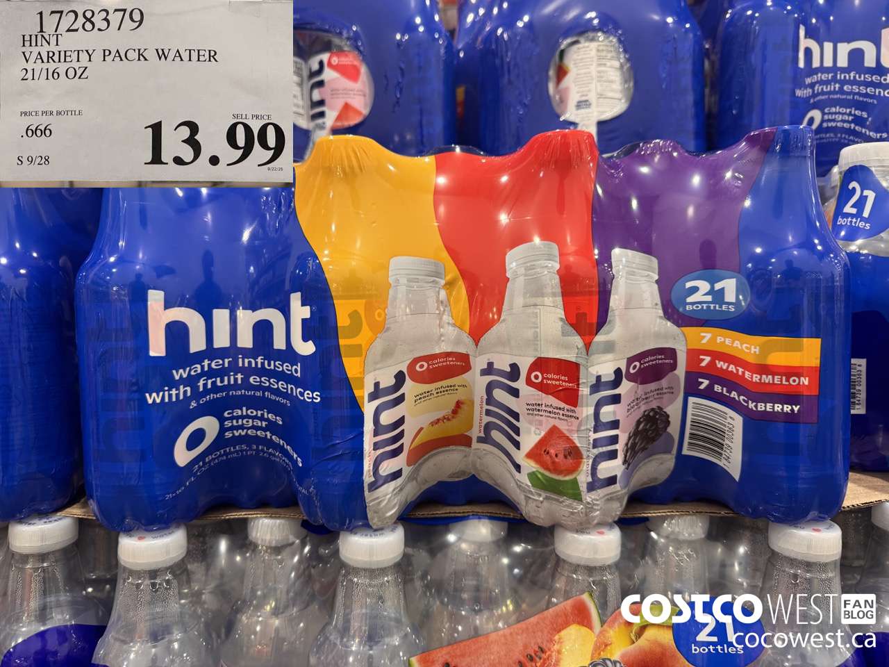1728379 HINT VARIETY PACK WATER 21/16 OZ $13.99