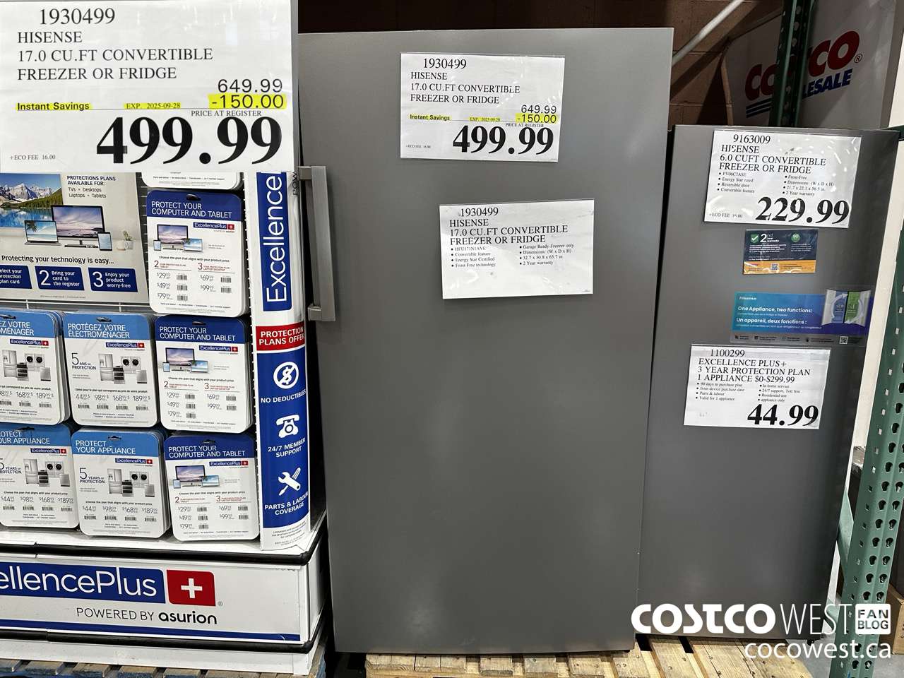 1930499 HISENSE 17.0 CUFT CONVERTIBLE FREEZER OR FRIDGE ($150.00 INSTANT SAVINGS EXPIRES ON 2025-09-28) $499.99