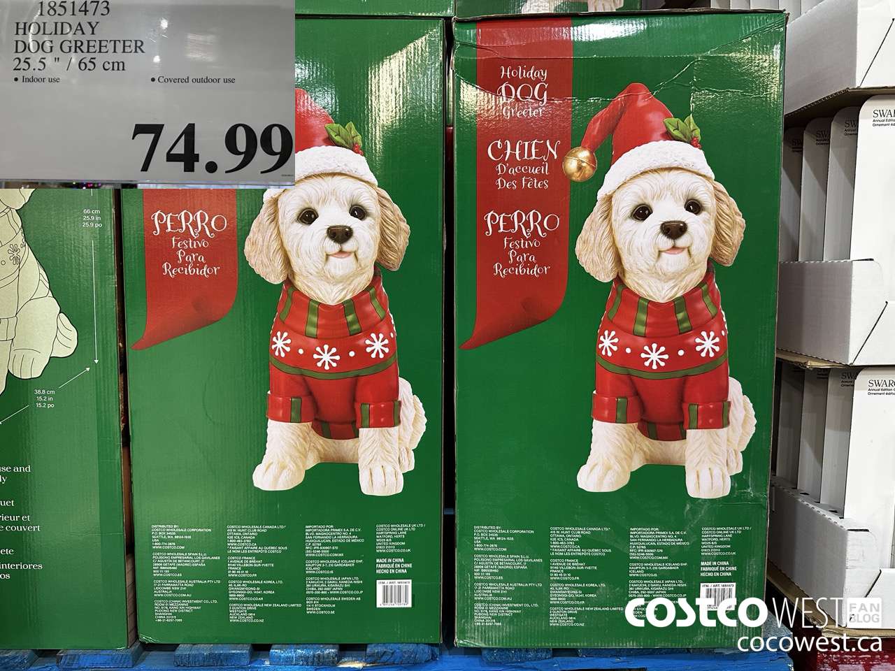 1851473 HOLIDAY DOG GREETER 25.5