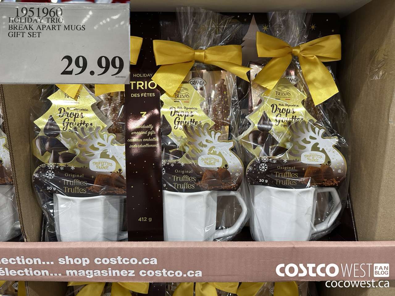 1951960 HOLIDAY TRIO BREAK APART MUGS GIFT SET $29.99