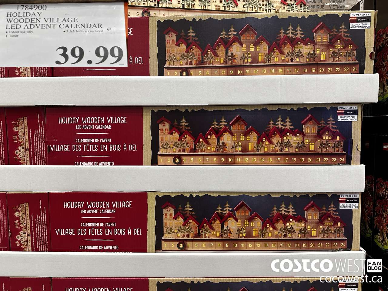 1784900 HOLIDAY WOODEN VILLAGE LED ADVENT CALENDAR $39.99