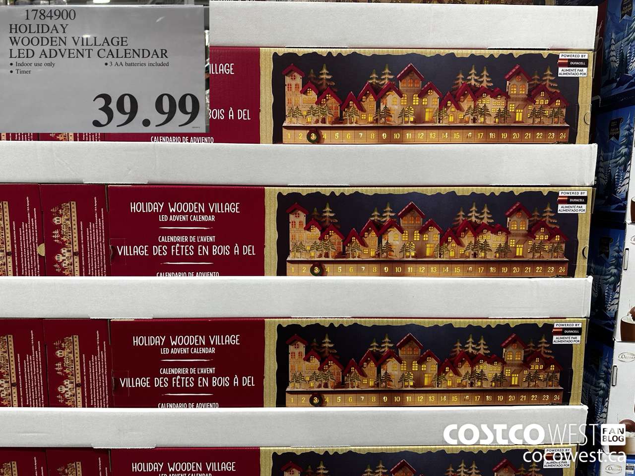 1784900 HOLIDAY WOODEN VILLAGE LED ADVENT CALENDAR $39.99