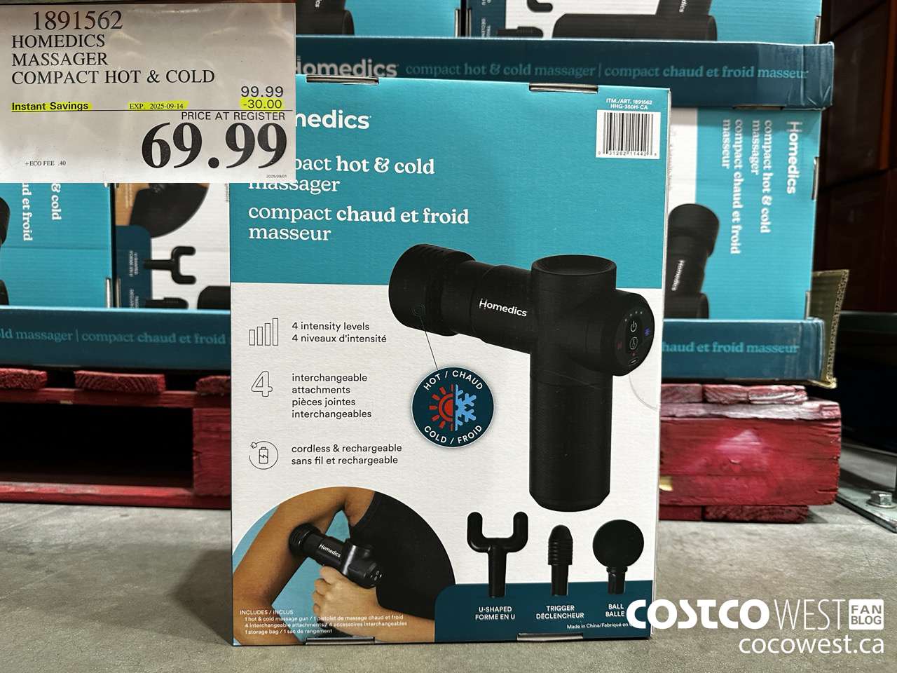 1891562 HOMEDICS MASSAGER COMPACT HOT & COLD ($30.00 INSTANT SAVINGS EXPIRES ON 2025-09-14) $69.99