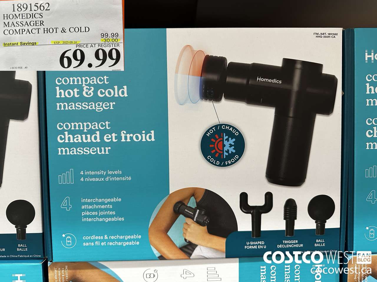 1891562 HOMEDICS MASSAGER COMPACT HOT & COLD ($30.00 INSTANT SAVINGS EXPIRES ON 2025-09-14) $69.99
