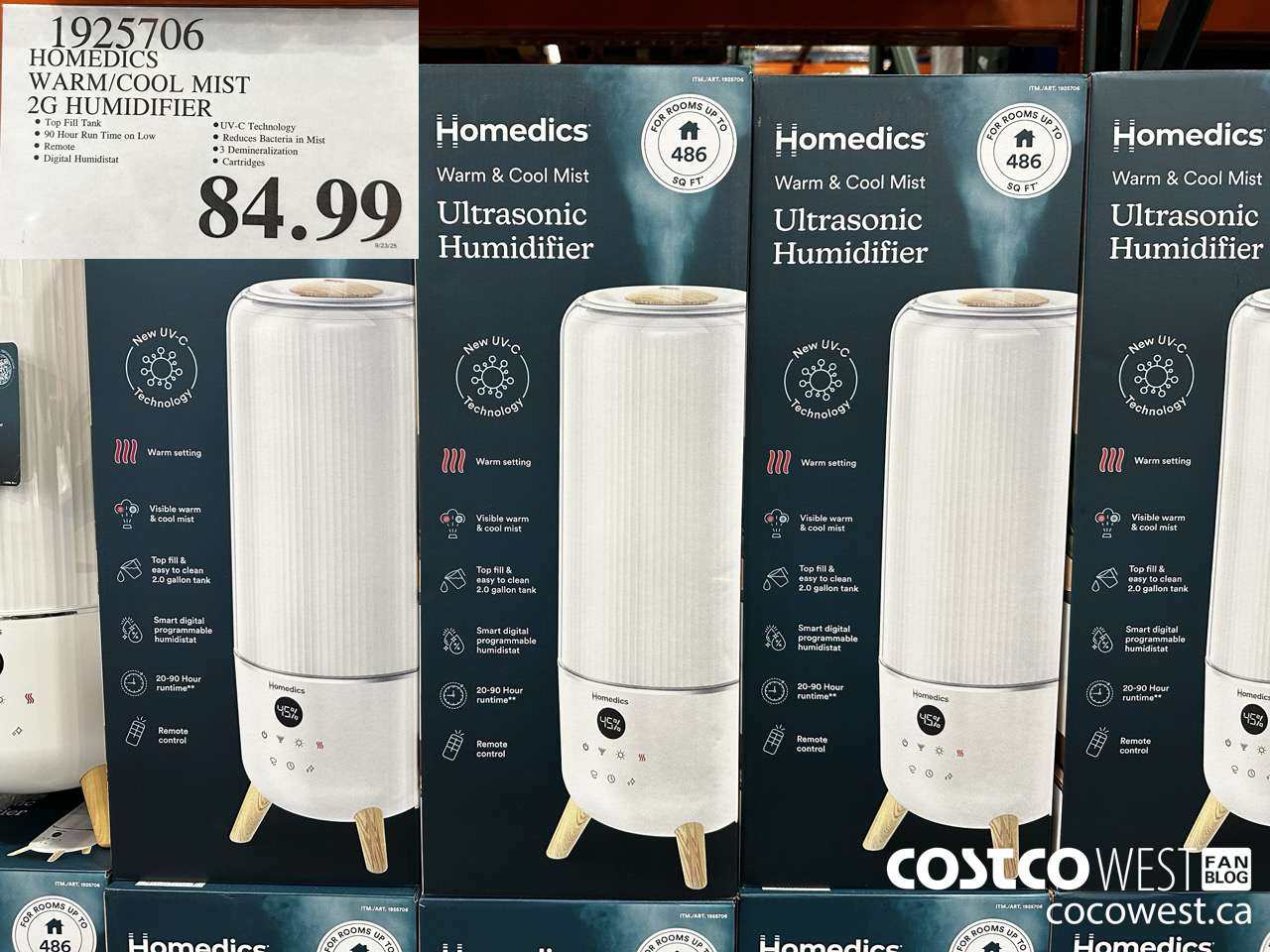 1926706 HOMEDICS WARM/COOL MIST 2G HUMIDIFIER $84.99