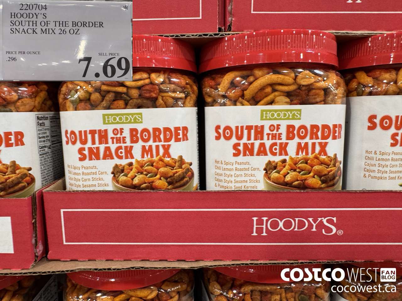 220704 HOODY'S SOUTH OF THE BORDER SNACK MIX 26 OZ $7.69