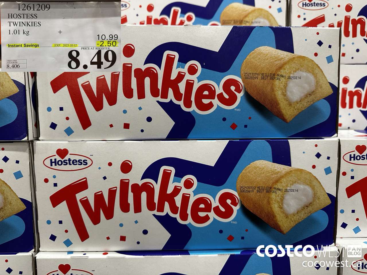 1261209 HOSTESS TWINKIES 1.01KG ($2.50 INSTANT SAVINGS EXPIRES ON 2025-10-12) $8.49