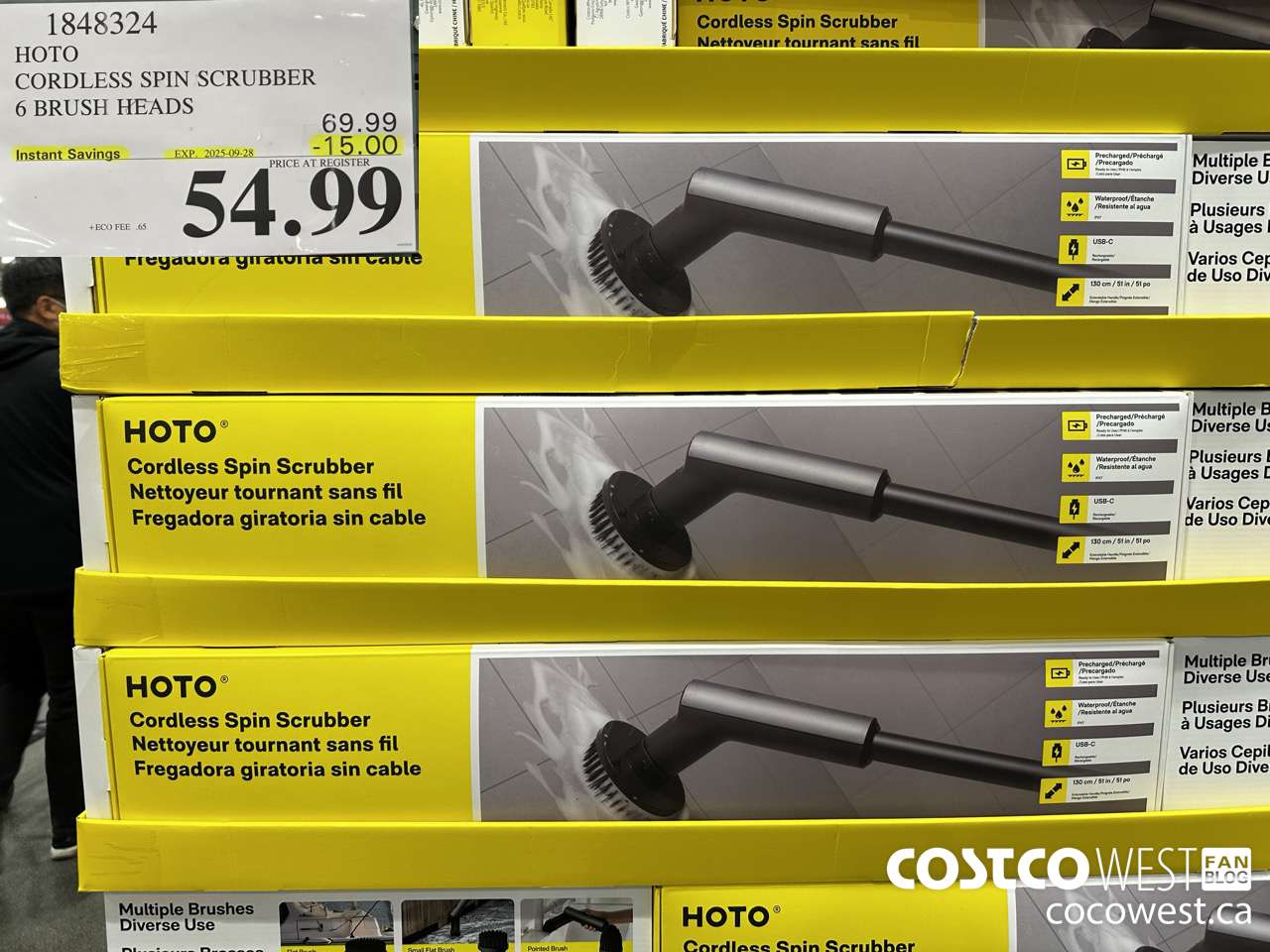 1848324 HOTO CORDLESS SPIN SCRUBBER W/ATTACHMENTS ($15.00 INSTANT SAVINGS EXPIRES ON 2025-09-28) $54.99