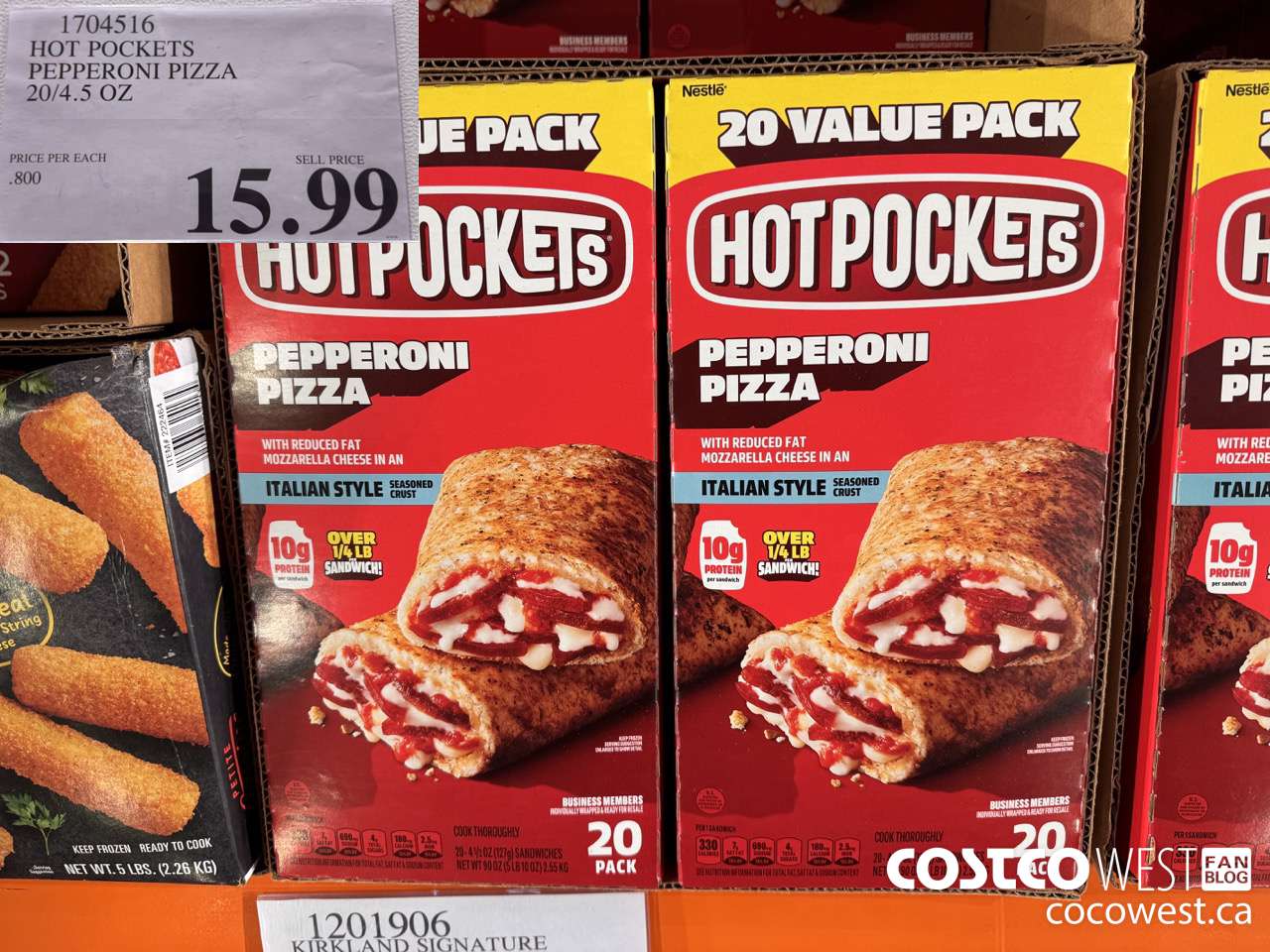 1704516 HOT POCKETS PEPPERONI PIZZA 20/4.5 OZ $15.99